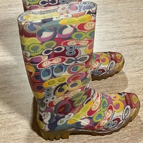 Coach Poppy Pixy multicolored tall rain boots - Picture 4 of 14
